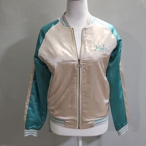 Hot Topic Her Universe Spirited Away Teal and Cream Bomber Jacket, S